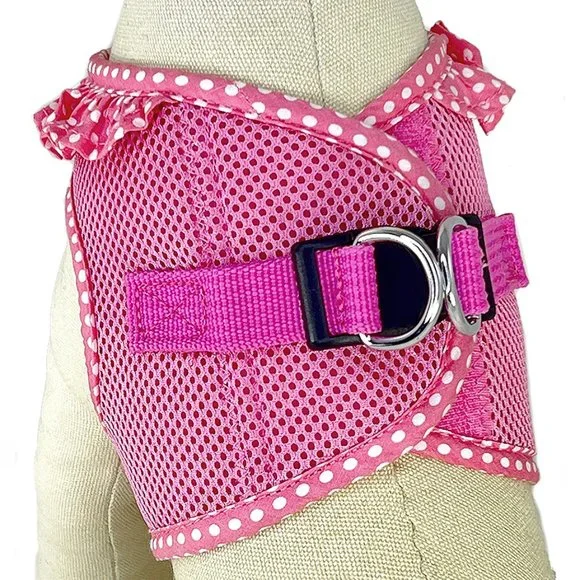 Pink Ruffled Mesh Step-In Harness - Picture 4 of 6